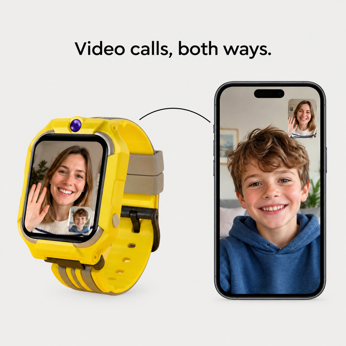 Video calls both ways between the watch and a parent's phone