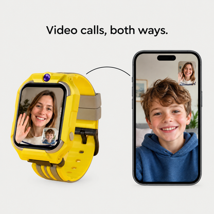 Video calls both ways between the watch and a parent's phone