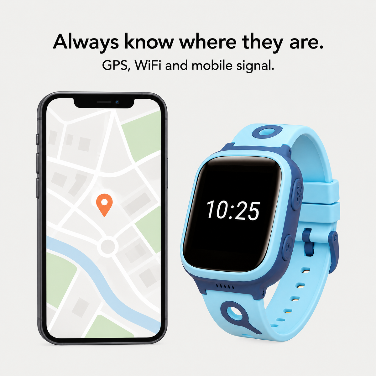 Always know where they are: GPS, WiFi and mobile signal