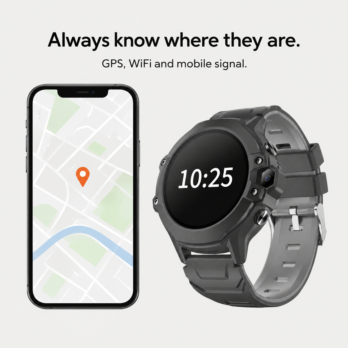 Always know where they are: GPS, WiFi and mobile signal