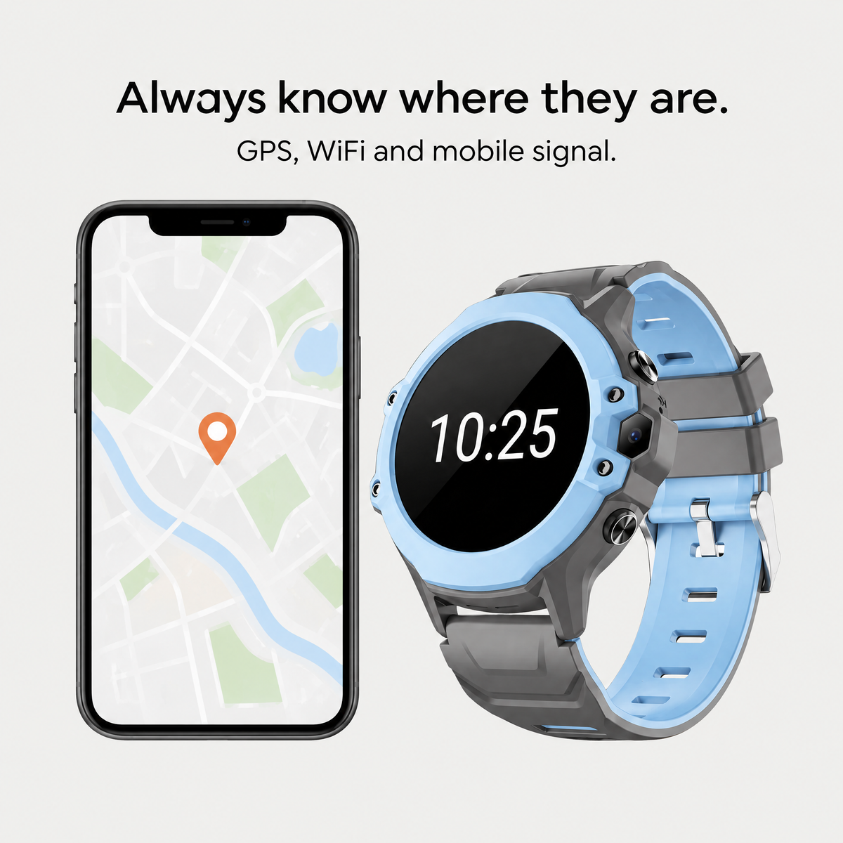 Always know where they are: GPS, WiFi and mobile signal