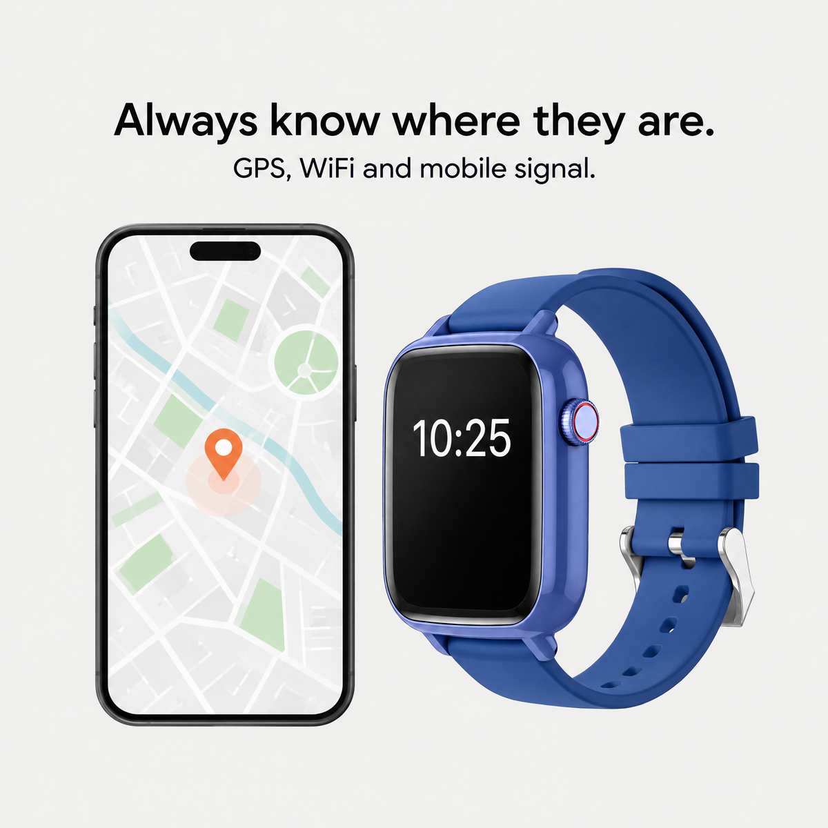 Always know where they are: GPS, WiFi and mobile signal