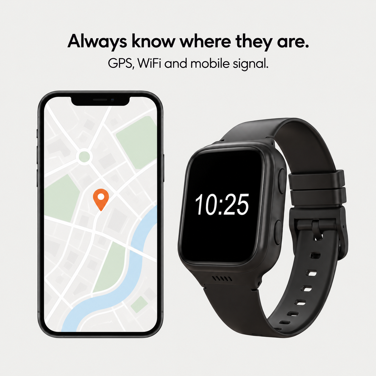 Always know where they are: GPS, WiFi and mobile signal