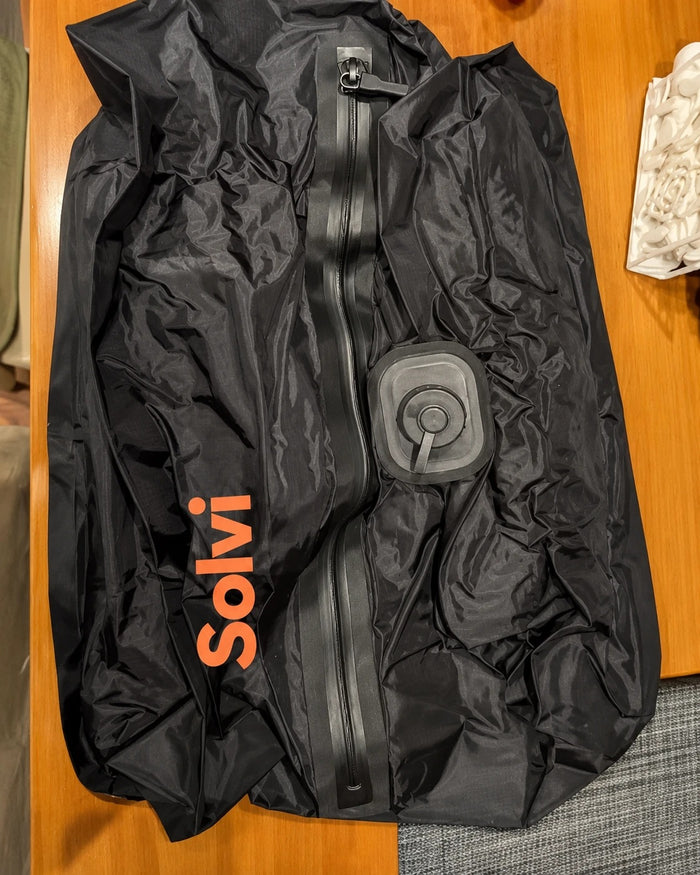 Solvi ClickVac bag with its airtight zip and built-in pump valve