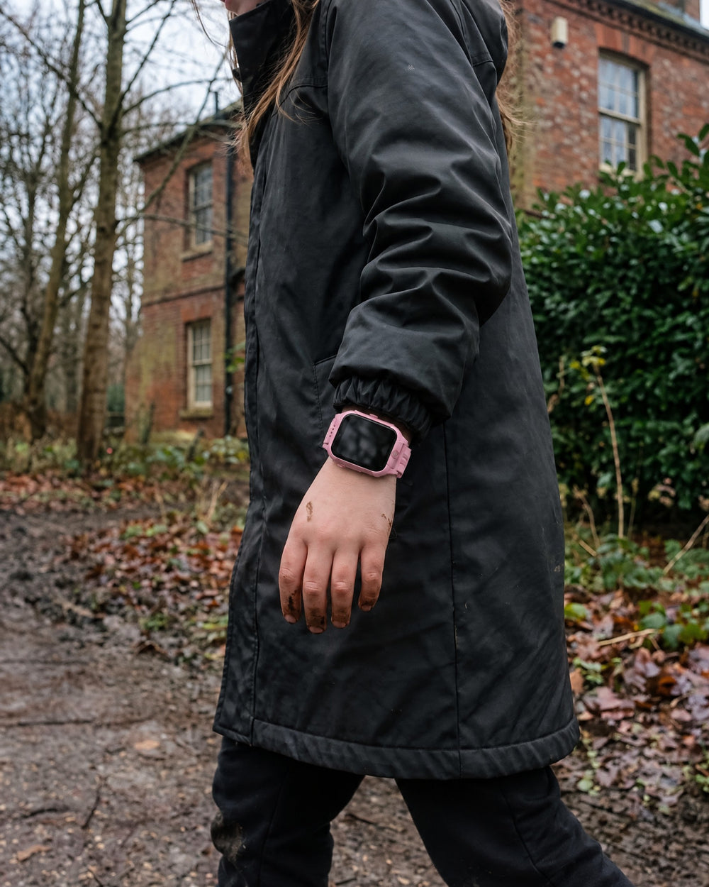 Child on a weekend walk, wearing a Solvi SE