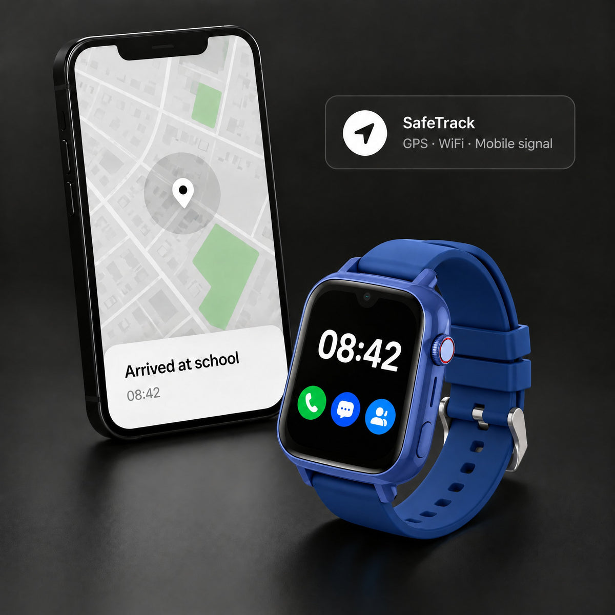 SafeTrack location in the parent app, next to the Solvi SE